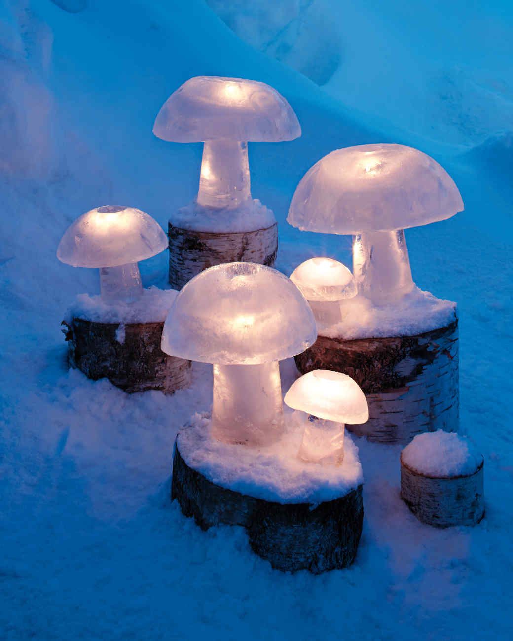 Ice Mushrooms on Display