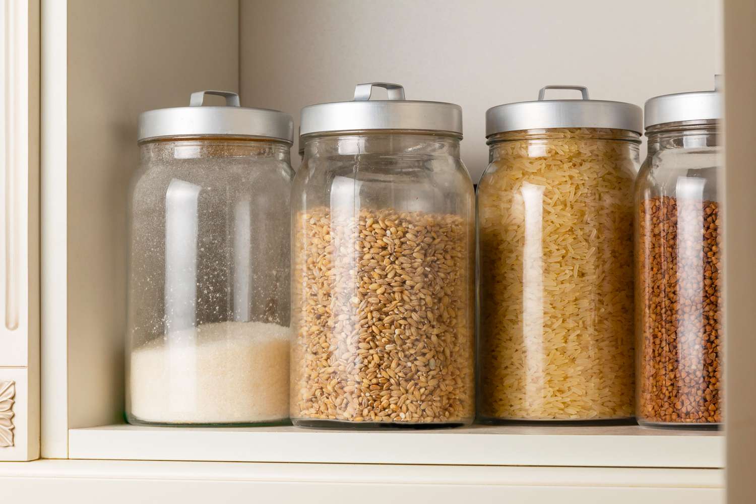 Clear containers in pantry