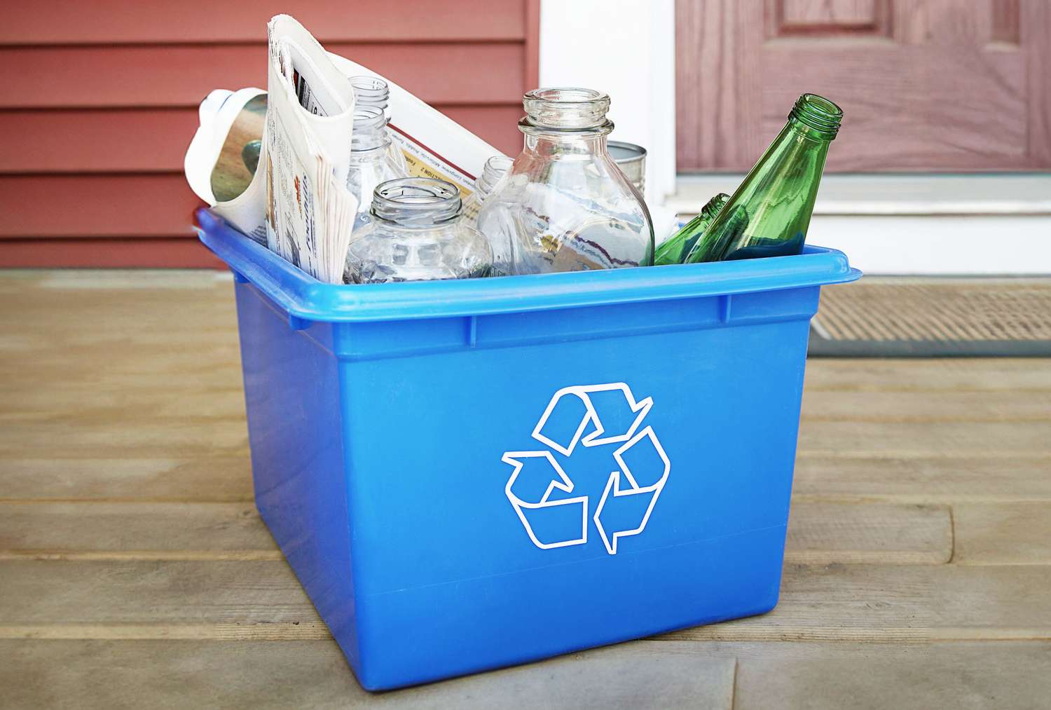 Recycling Bin on porch