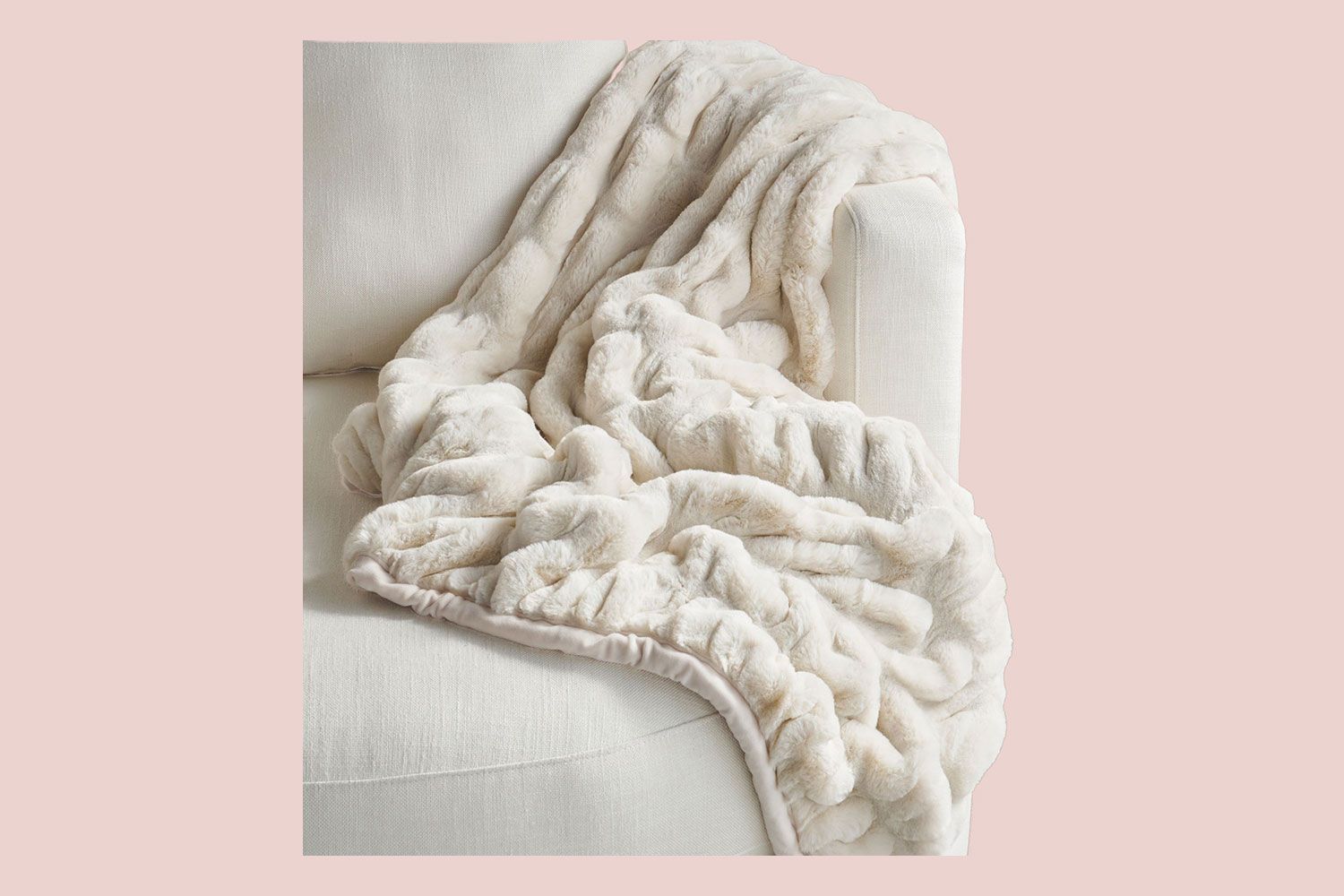Pottery Barn faux fur throw blanket