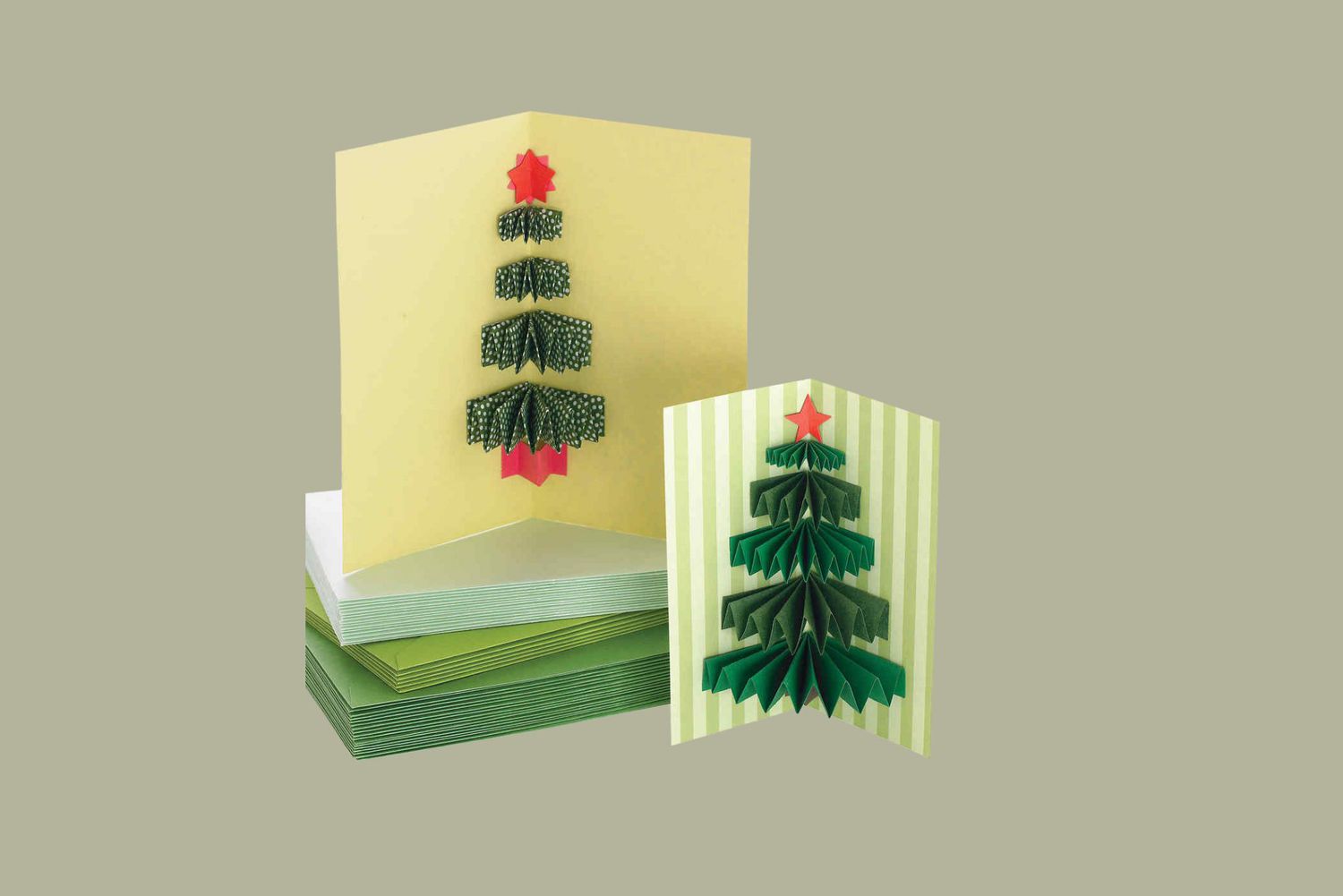 christmas tree cards and envelopes