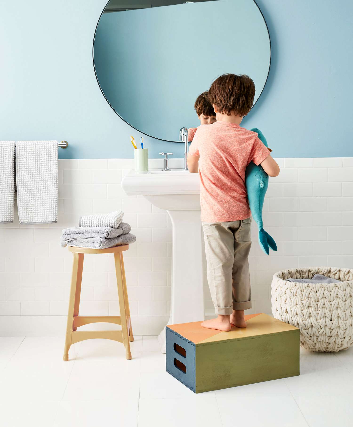 kids painted step stool