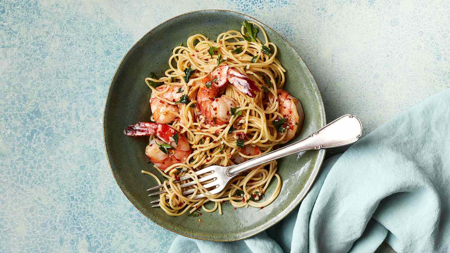 shrimp scampi green bowl