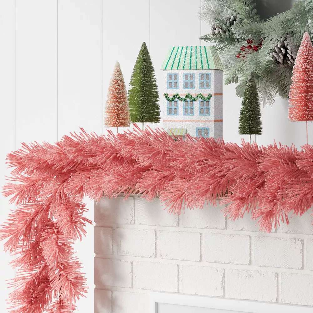Pink Christmas garland