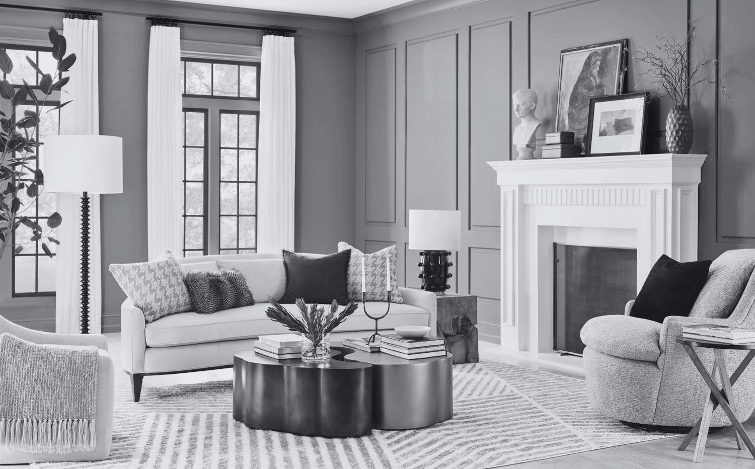 black and white image of universal khaki 