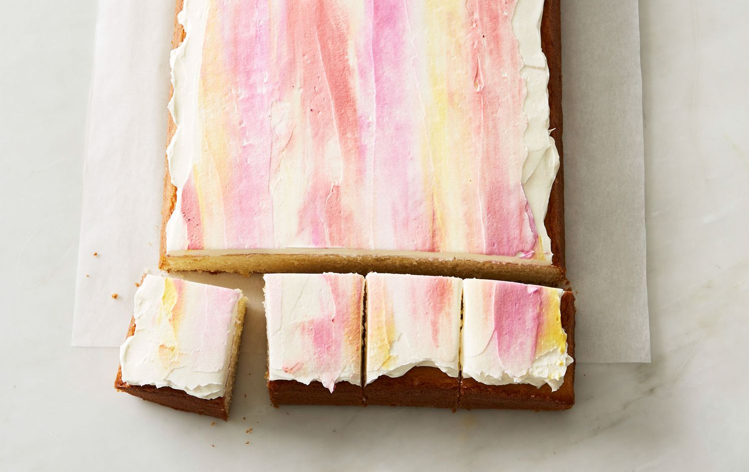Ombre frosting sheetcake