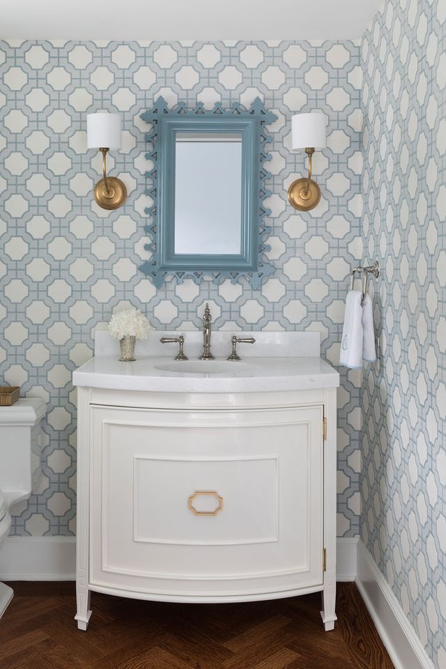 Wallpapered Powder Room