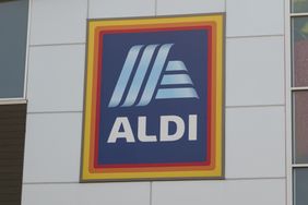 The ALDI logo on a building facade