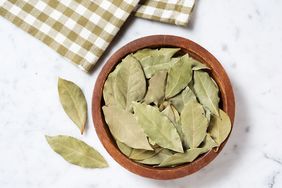 Bay leaves in bowl
