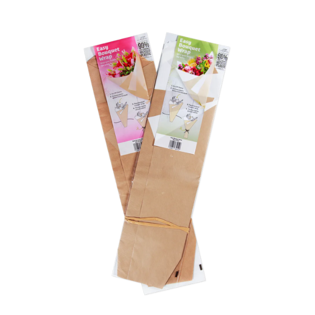 Two packs of kraft paper cone wrappers for bouquets