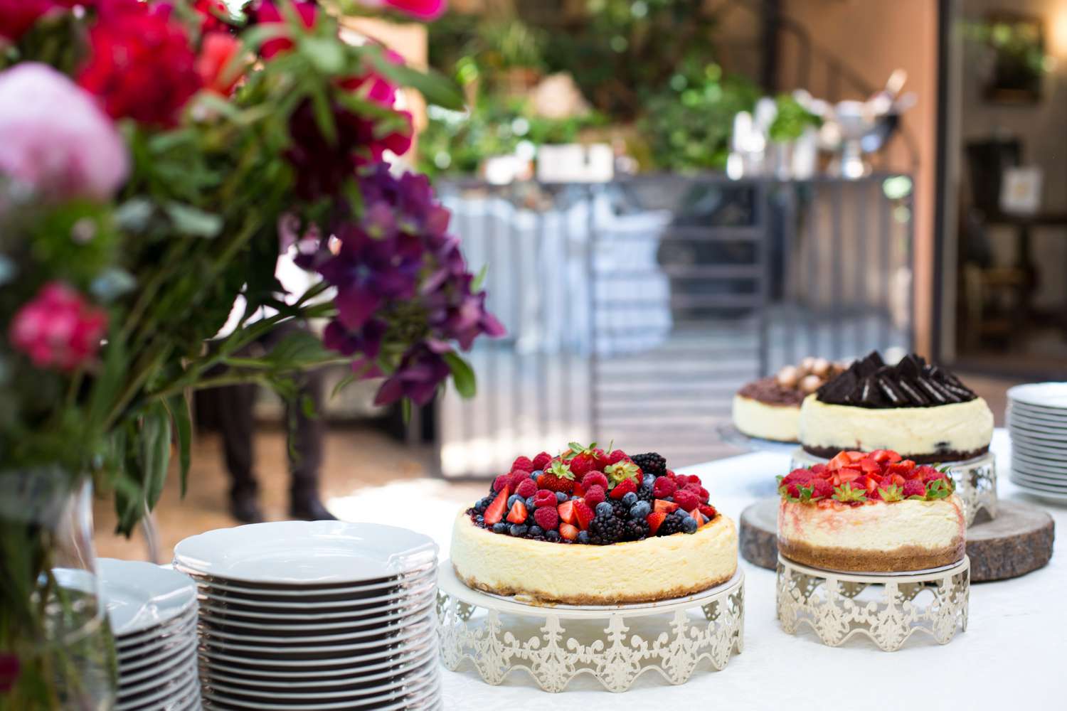 dessert table in outdoor buffet