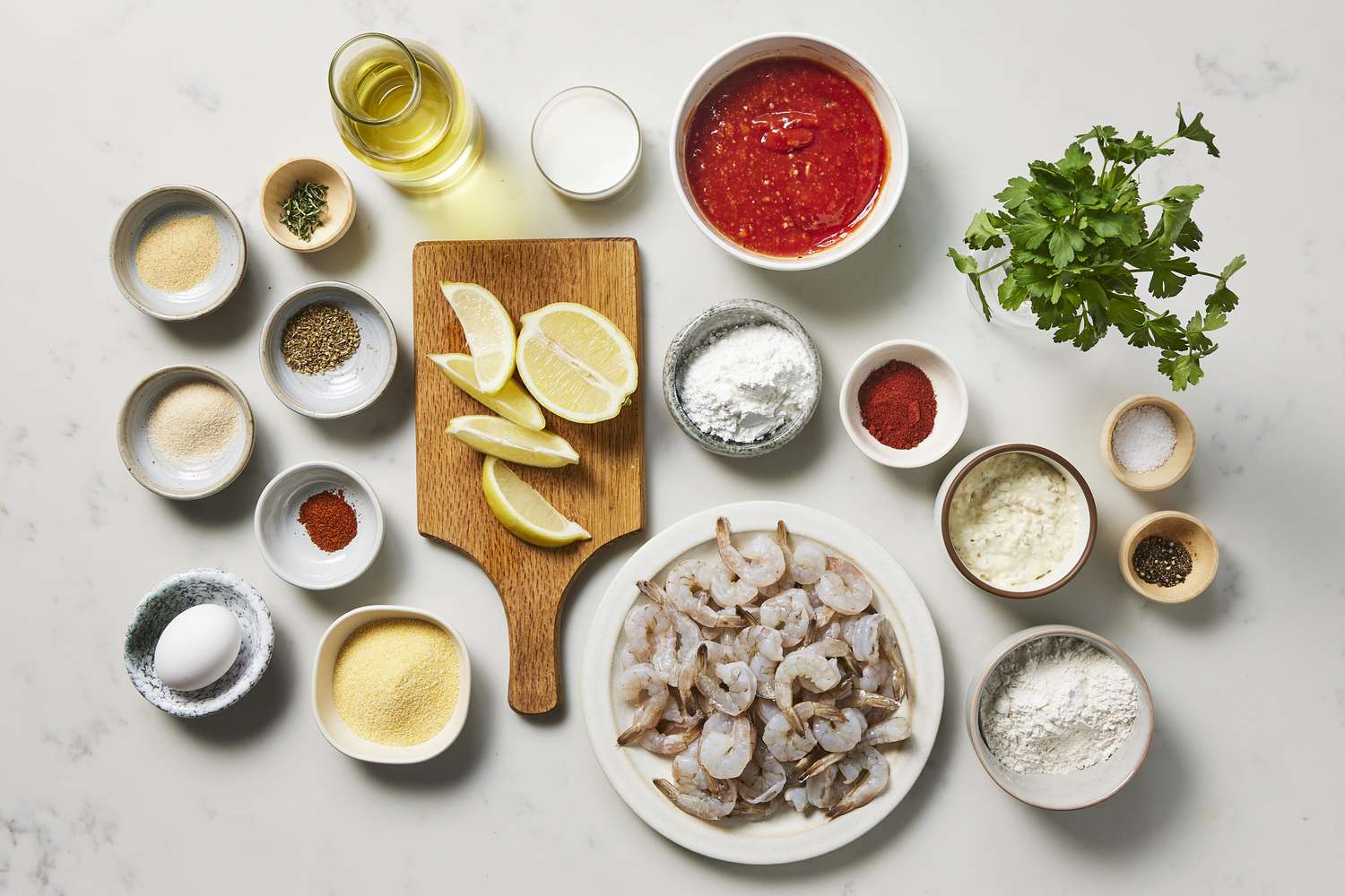 Ingredients for popcorn shrimp