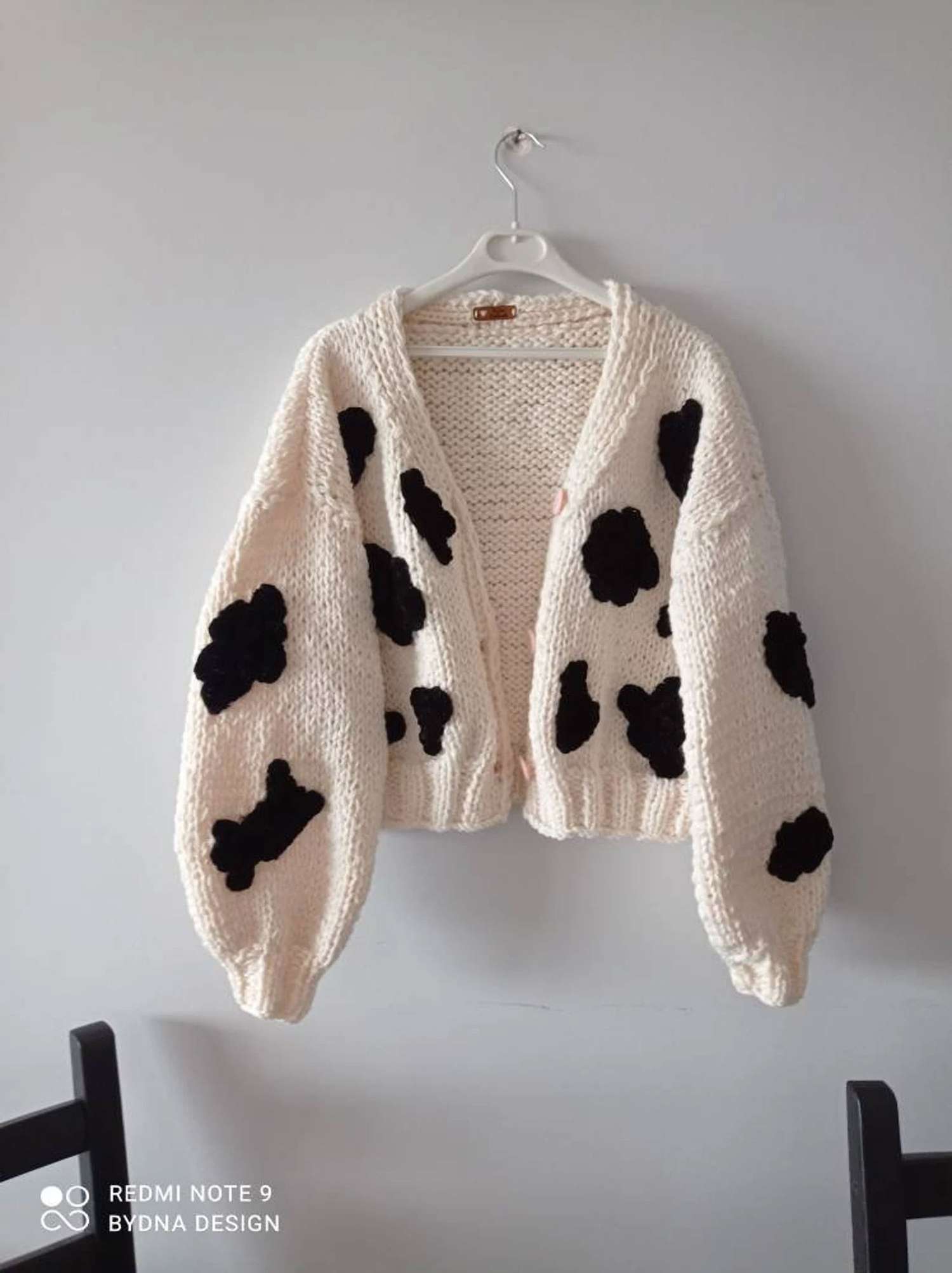 Cow print chunky cardigan