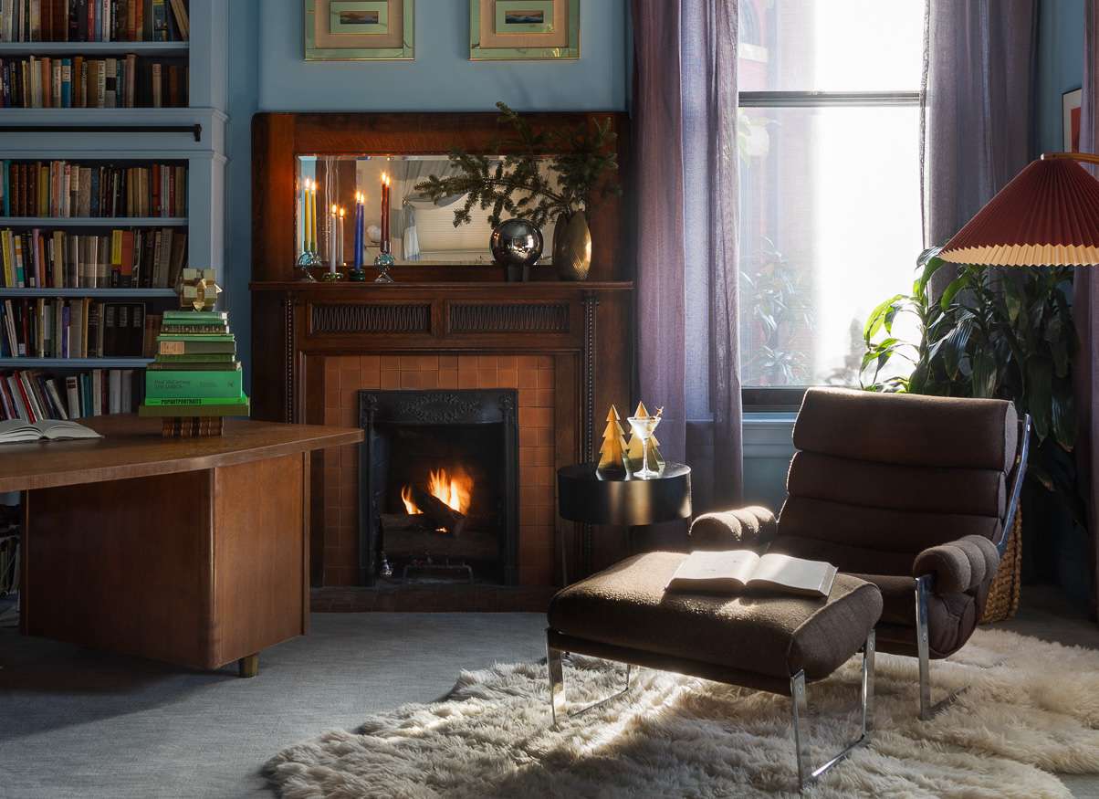 Christmas tree made from books