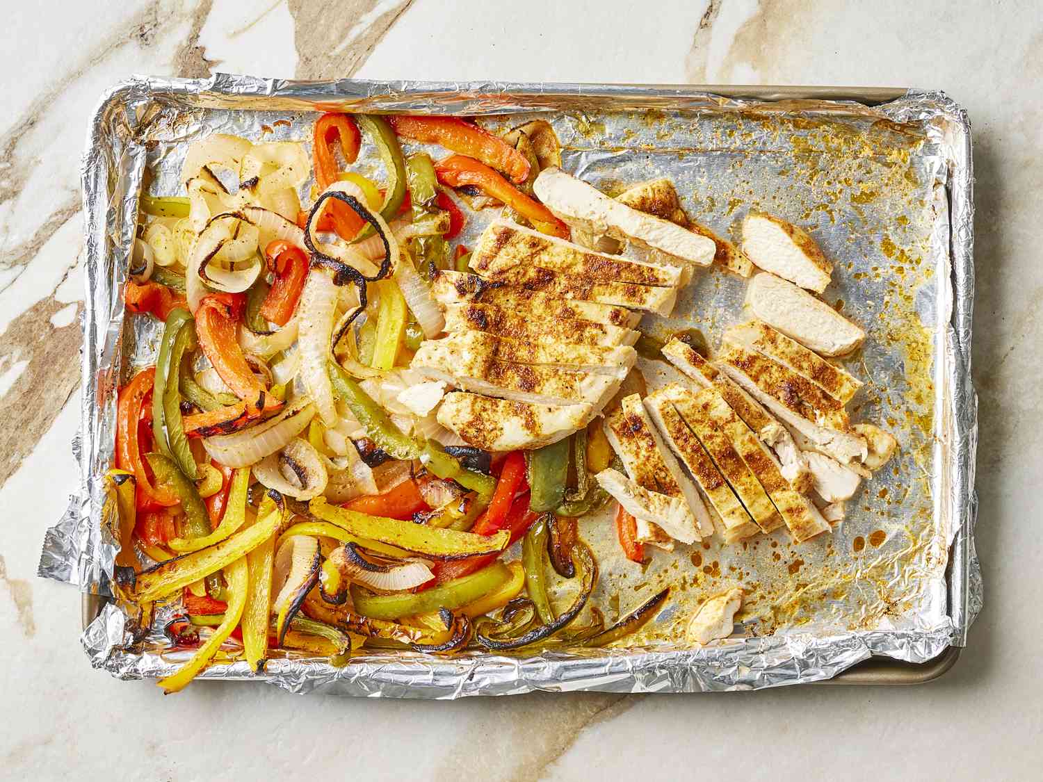 Chicken and vegetables on sheetpan