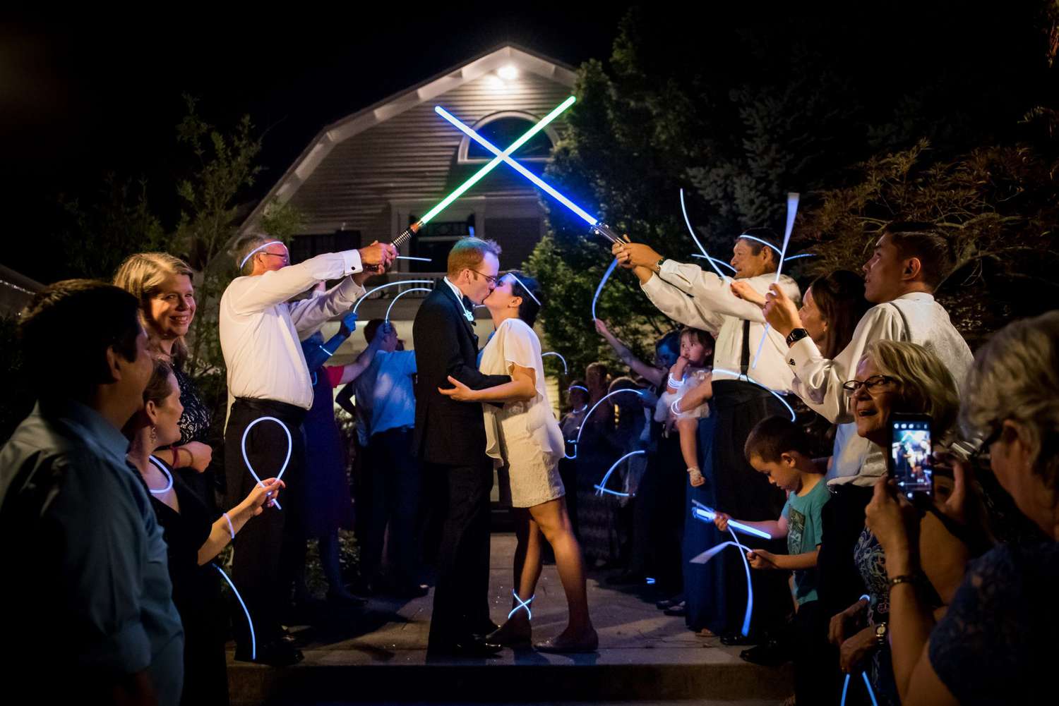 wedding exits lightsaber glowstick