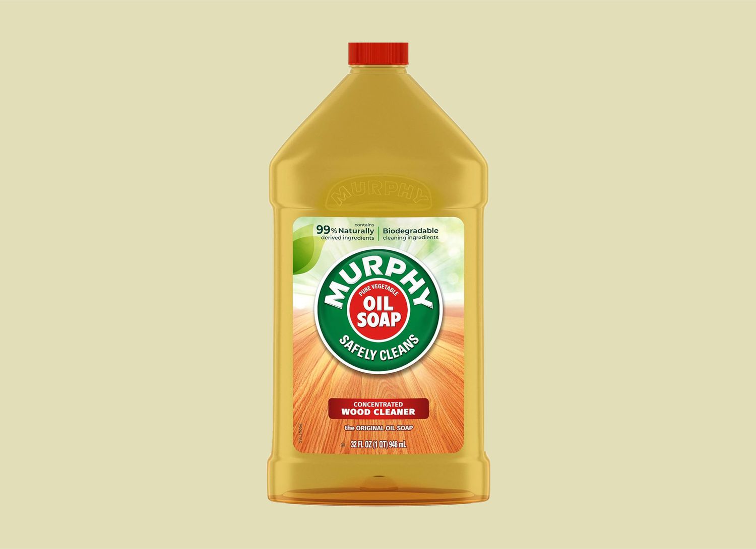 Murphy Oil Soap bottle on a pale green background
