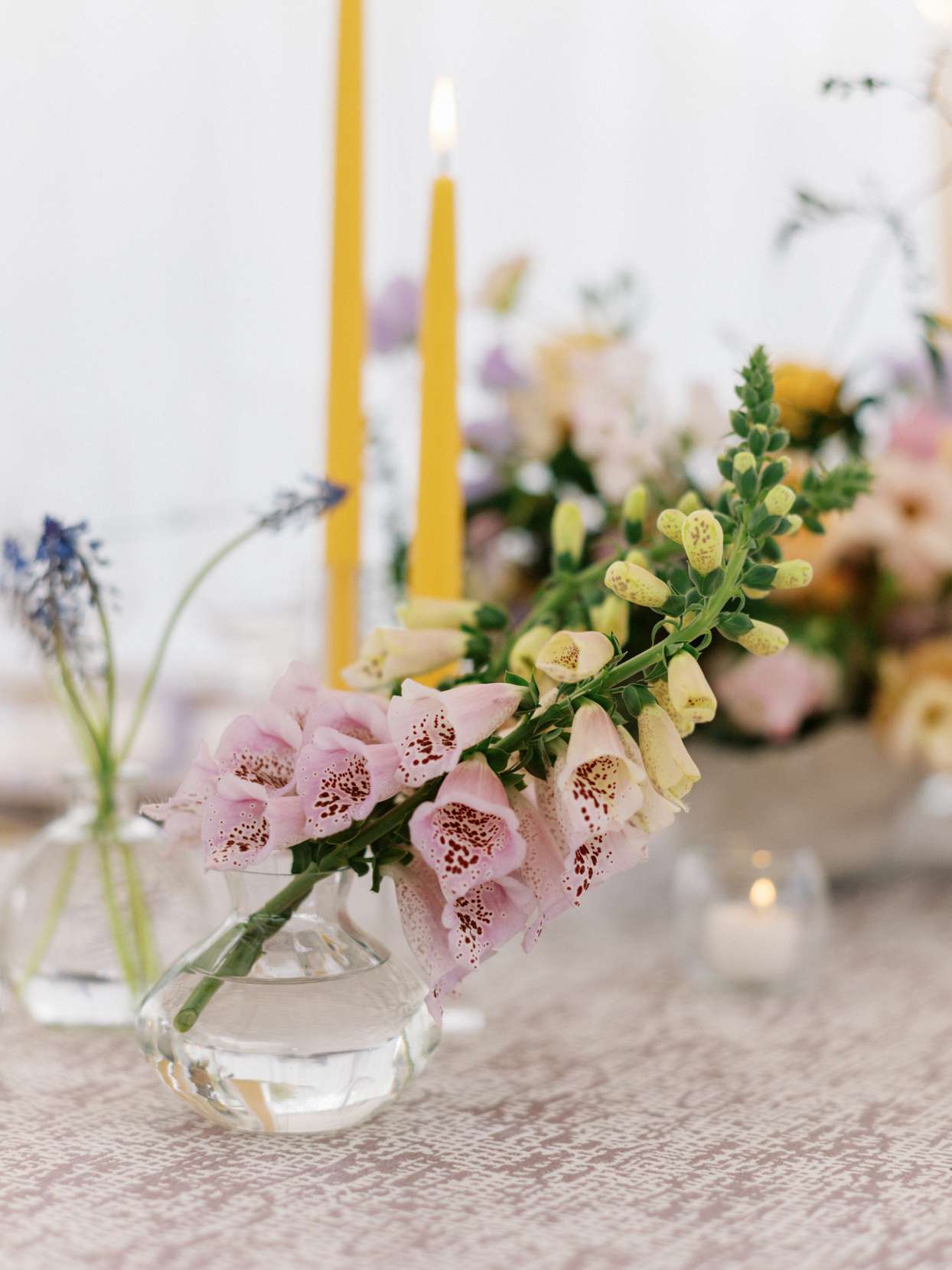 spring florals wedding reception table decor
