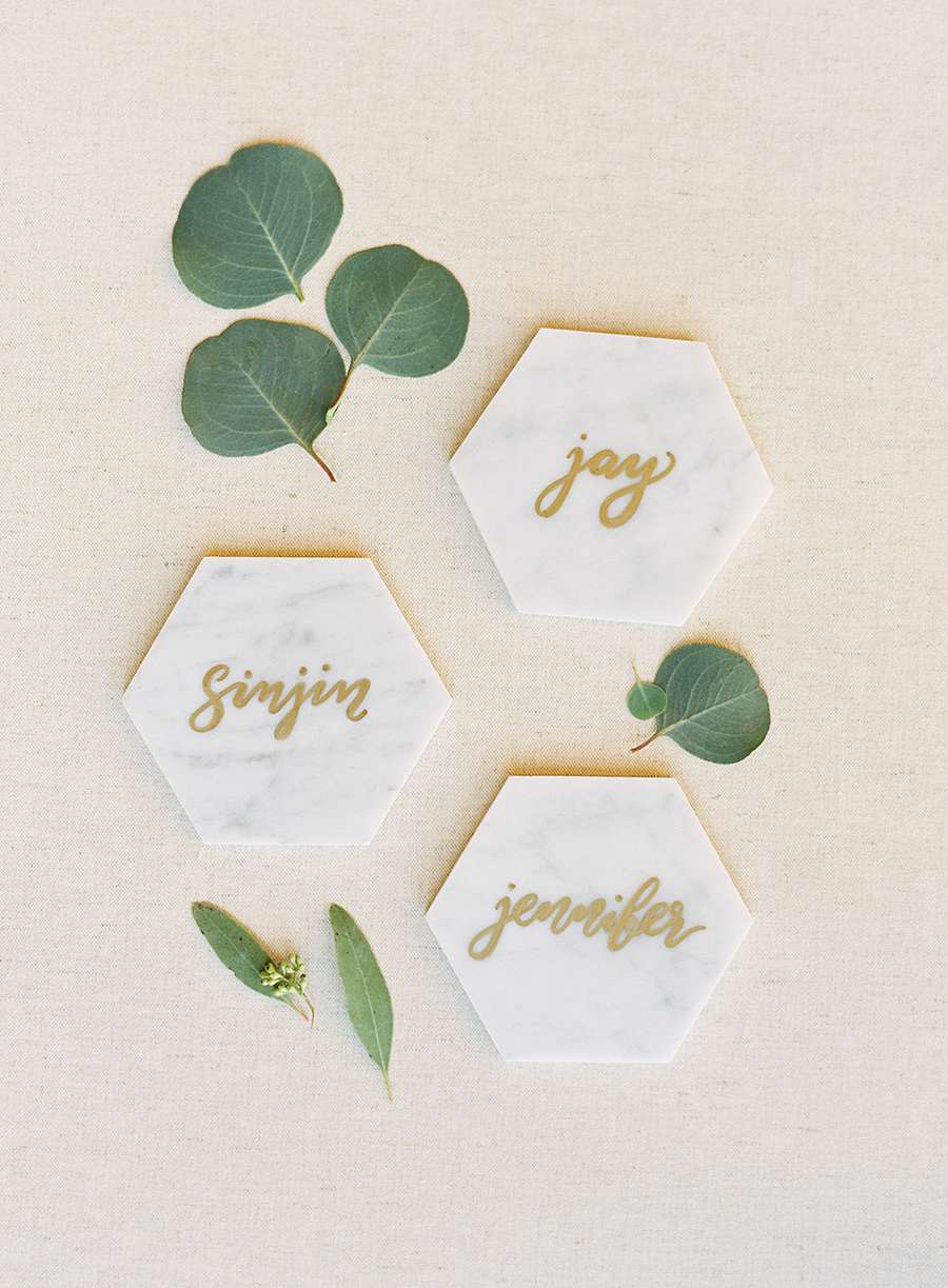wedding place card tiles