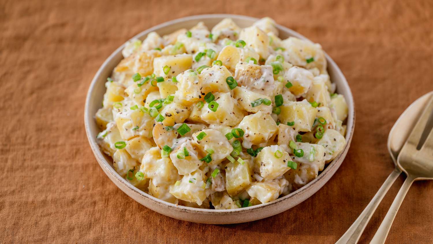 basic potato salad in serving bowl