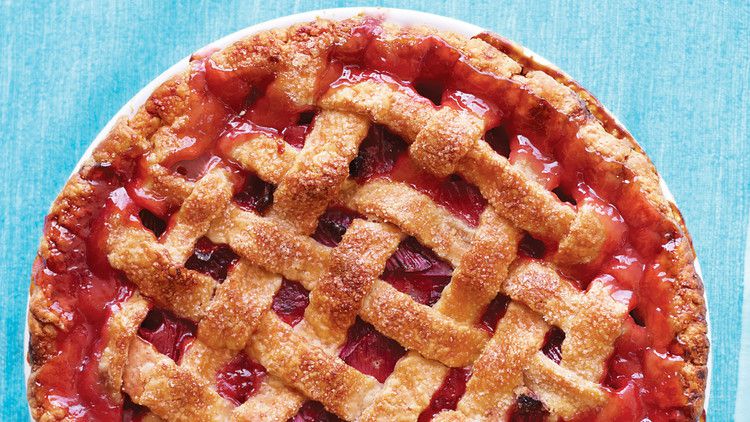 Rhubarb-Strawberry Lattice Pie