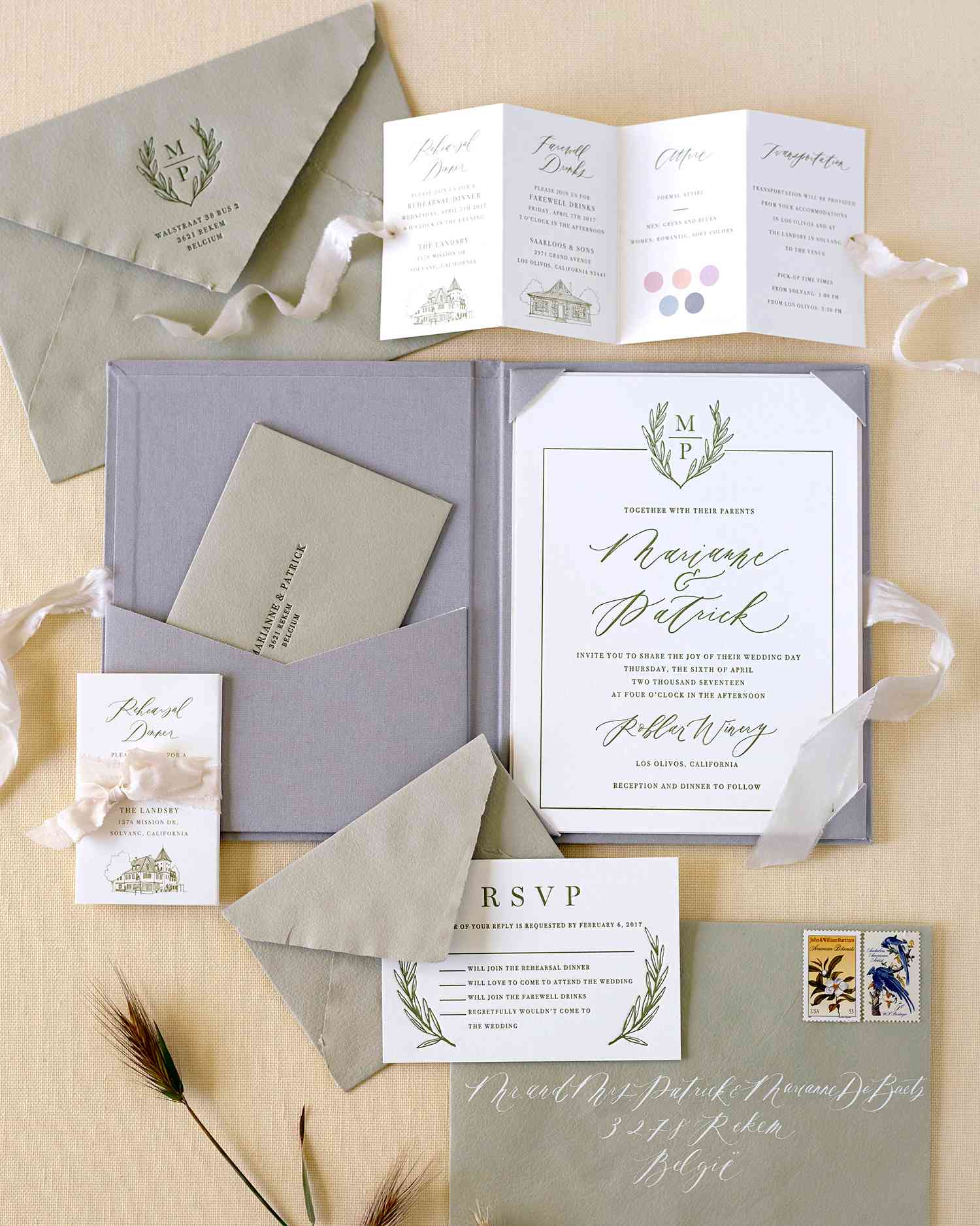 marianne patrick wedding stationery