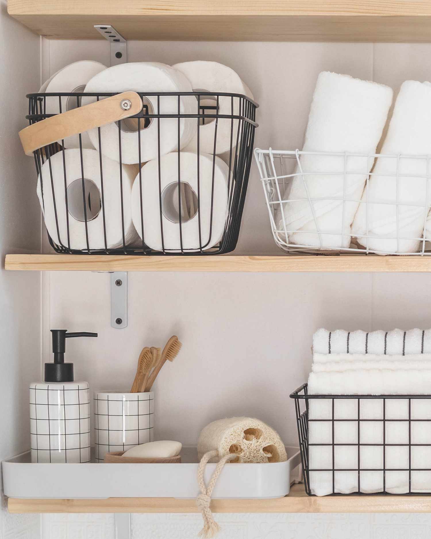 Bathroom storage trays
