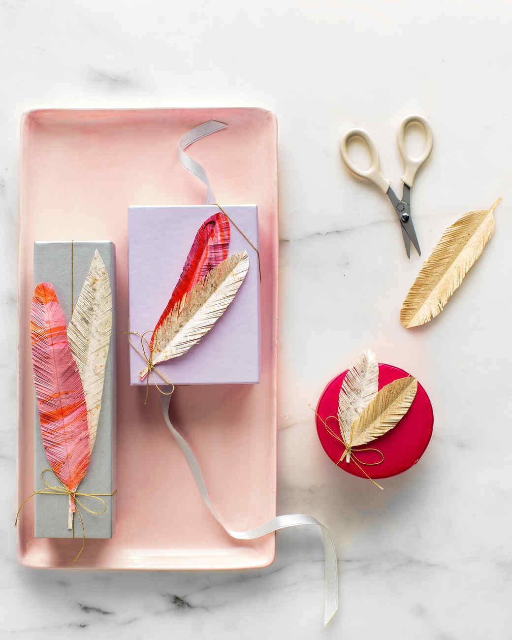 paper feather gift box topper