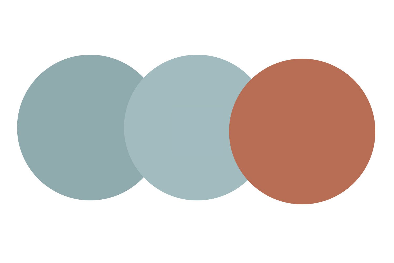 light blue and terra cotta color wheel