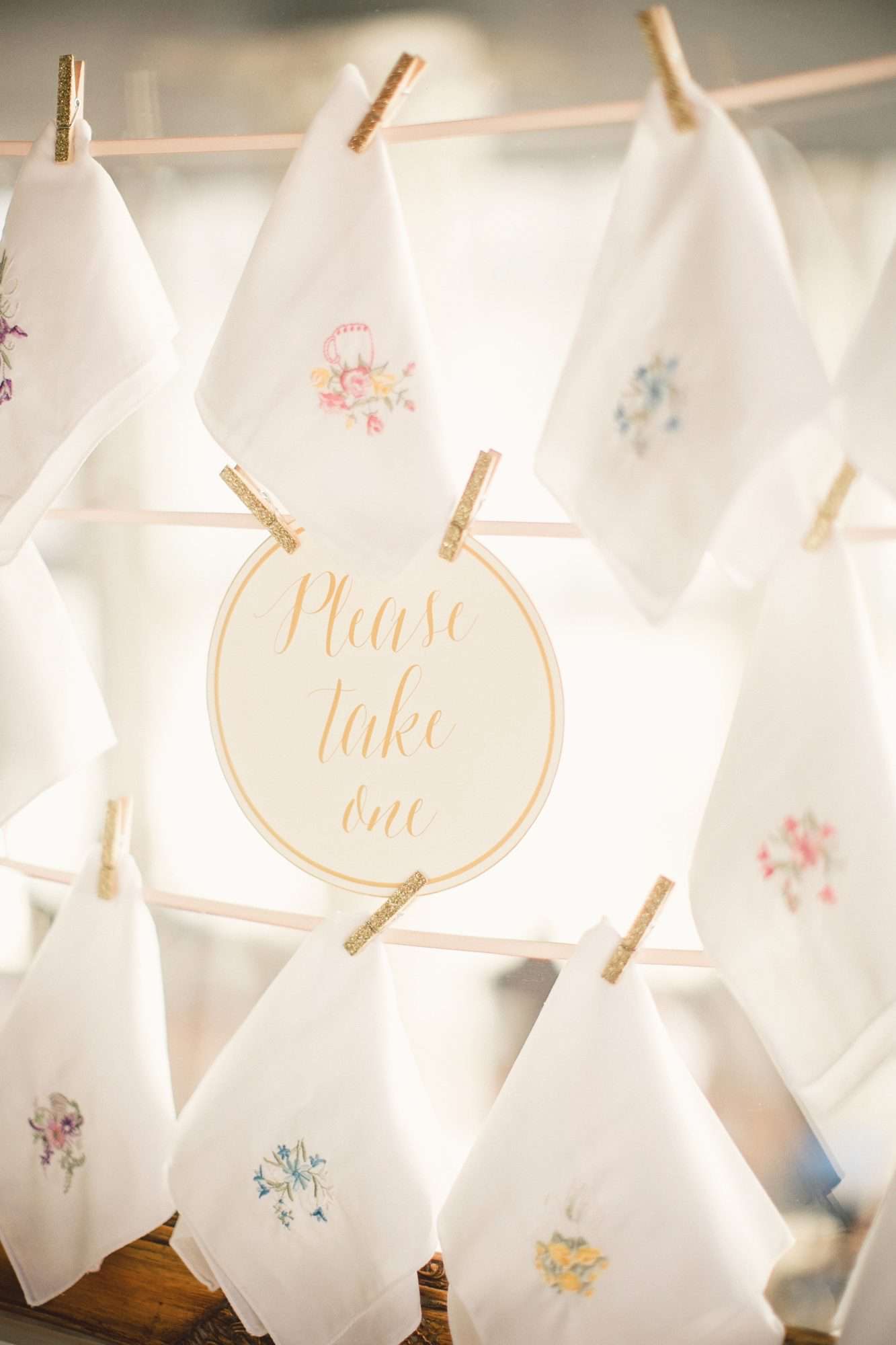 handkerchief favor display