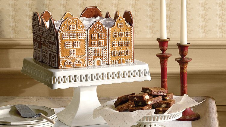 gingerbread town square cake