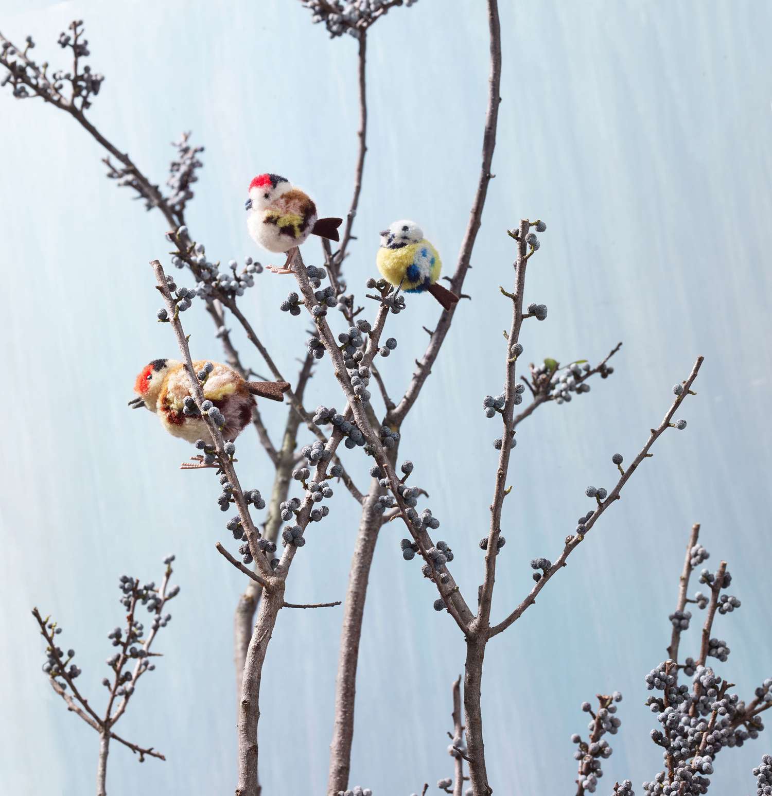 miniature decorative pom pom song birds