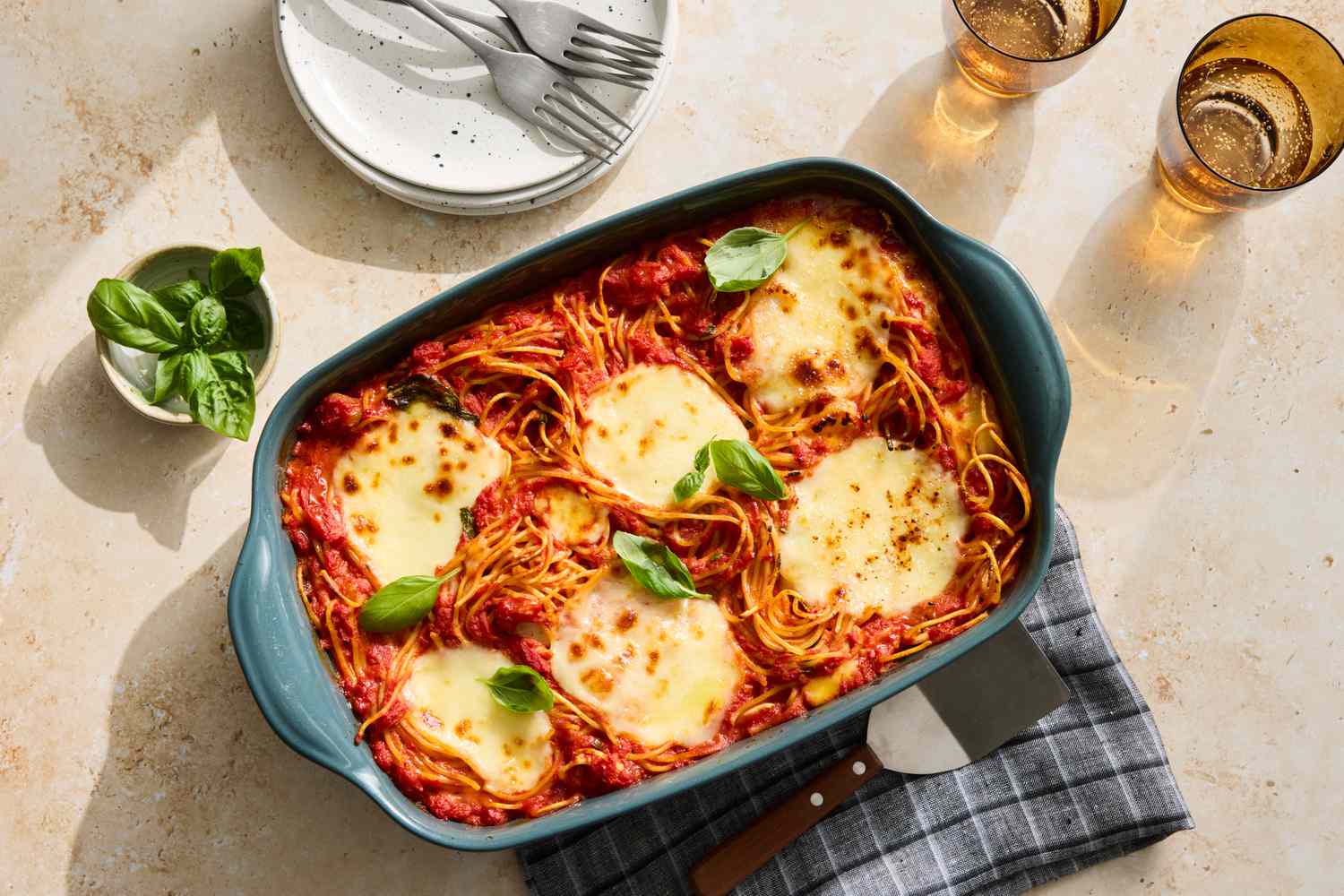Baked Spaghetti And Mozzarella