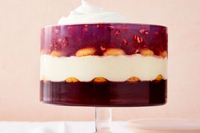 pomegranate coconut trifle with whipped cream