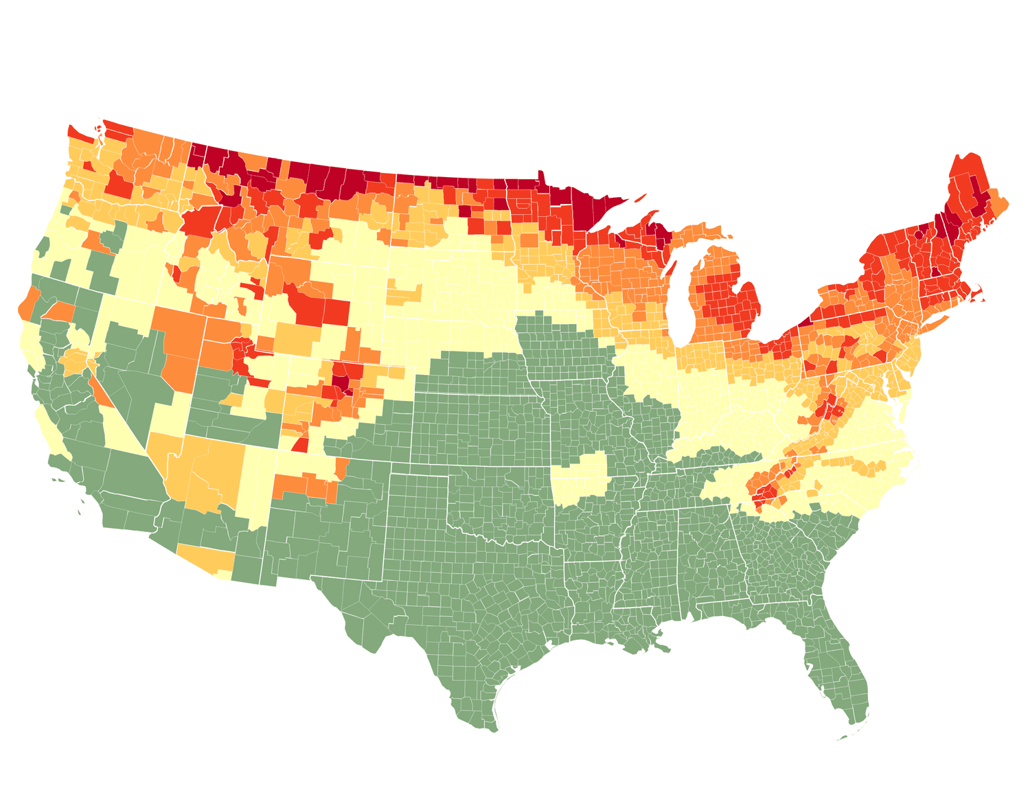 map of United States fall foliage peaks