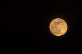 Blue Moon rising on 31 March 2018, landscape. 