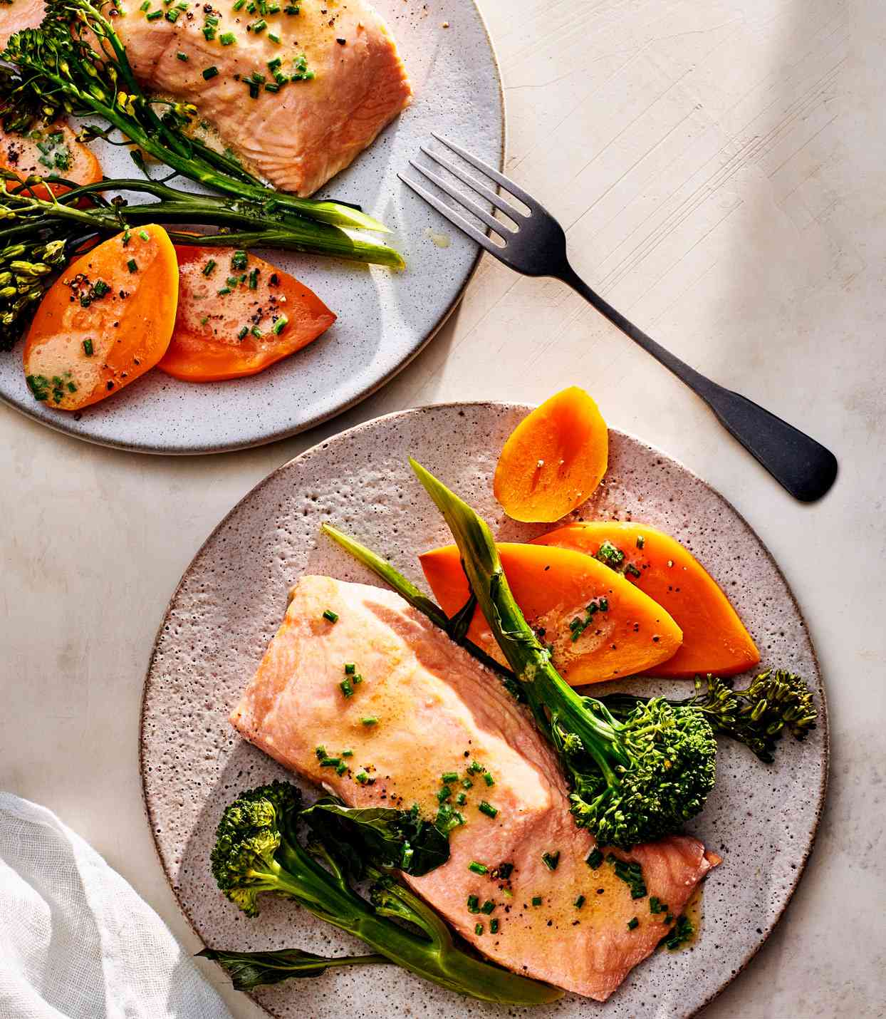 Steamed Salmon and Vegetables