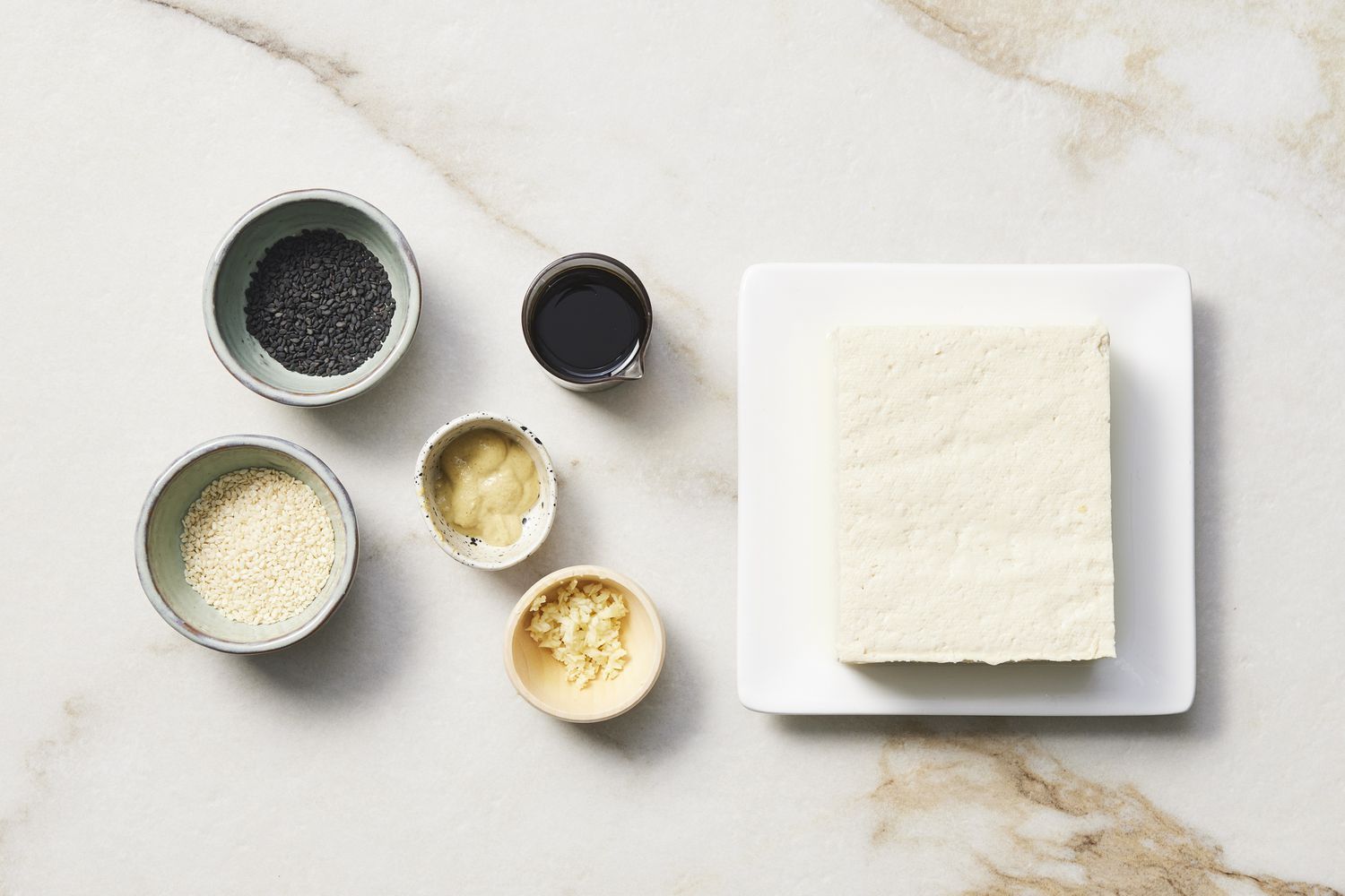 Ingredients for sesame marinated tofu
