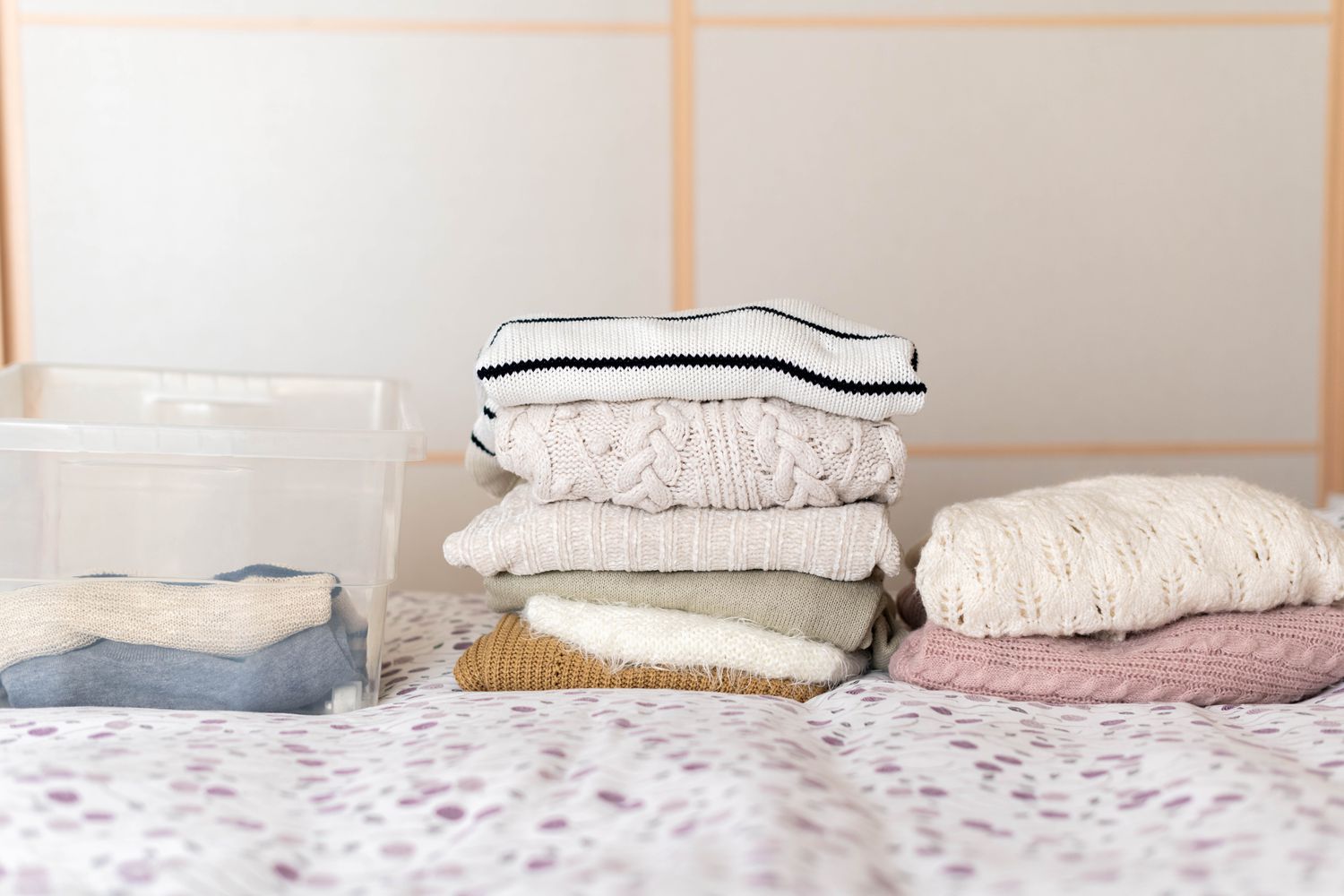 Sweaters being stored for the winter