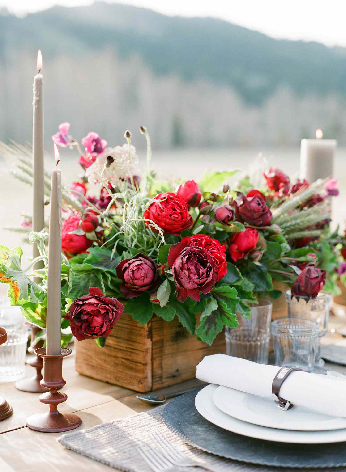 boxed rustic centerpiece
