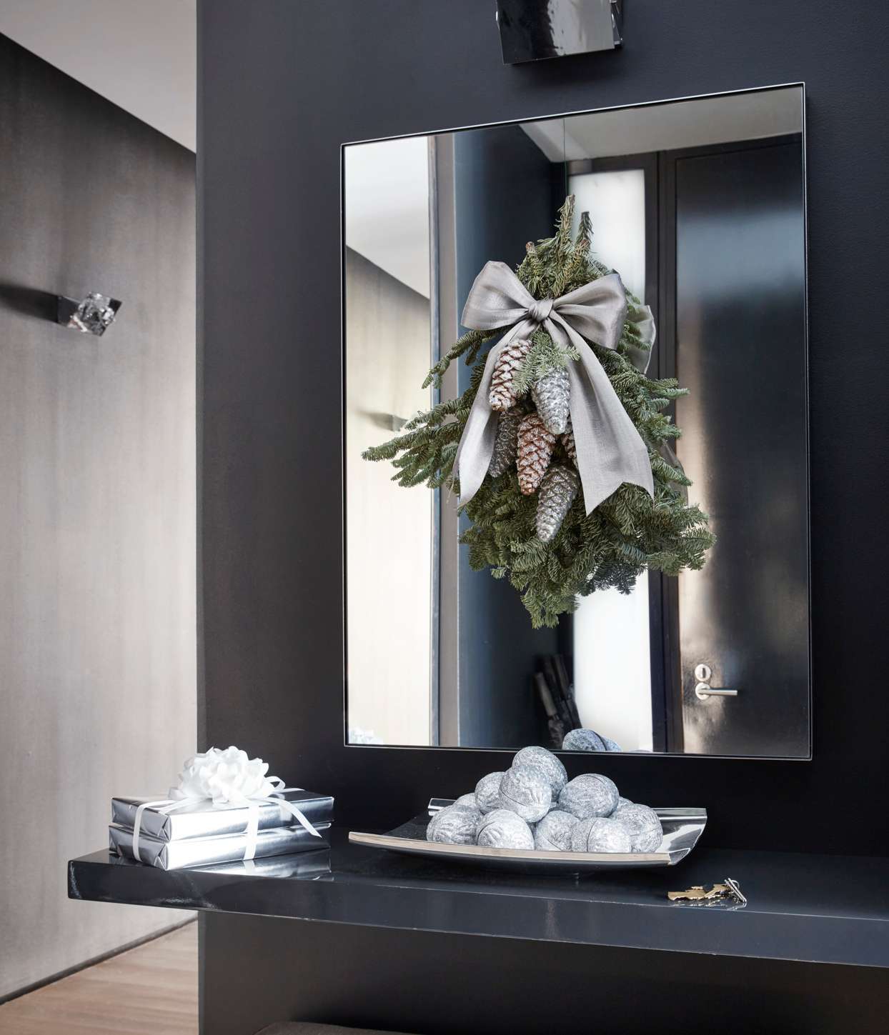 swag greenery bathroom mirror