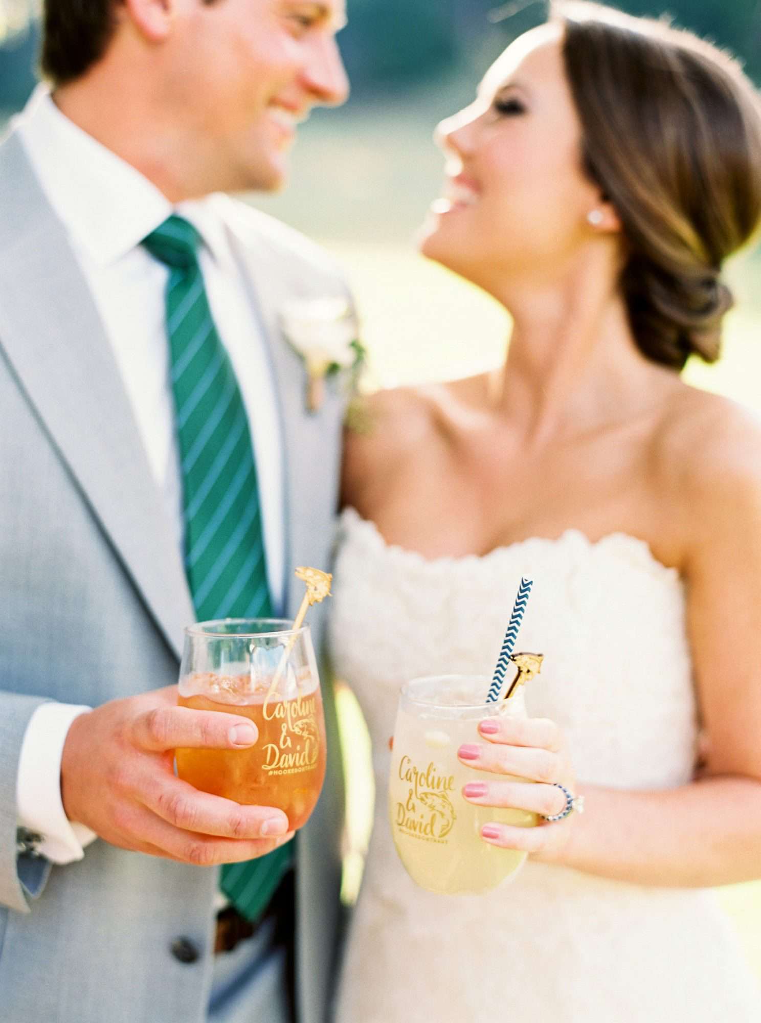 his and hers drinks cocktails perry vaile bride groom wedding smiles