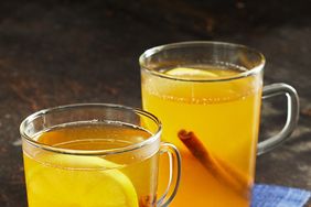 bourbon hot toddies with cinnamon and lemon