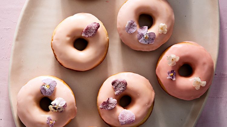 sugared flowered doughnuts