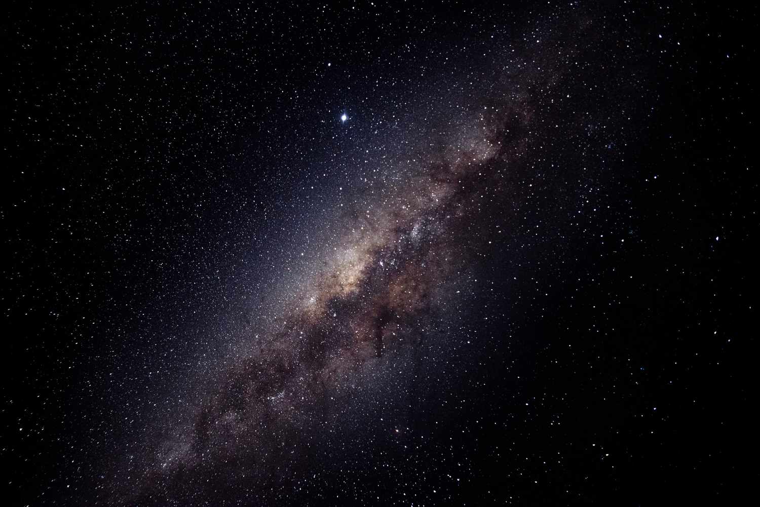 The Milky Way galaxy as seen in the night sky a dense band of stars