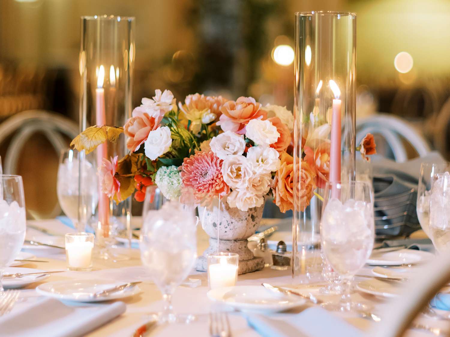 pink centerpieces