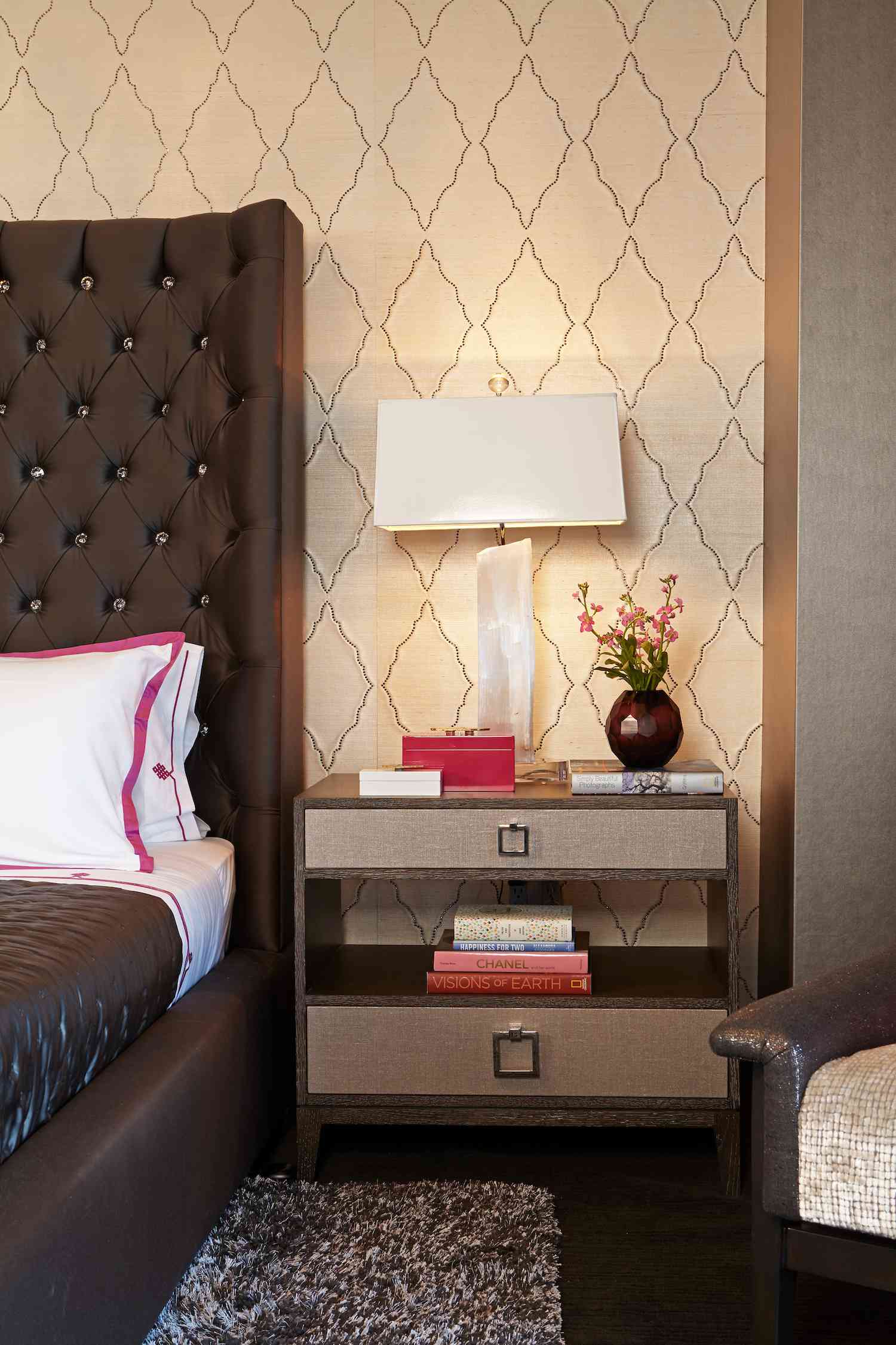 Wallpapered Nightsand