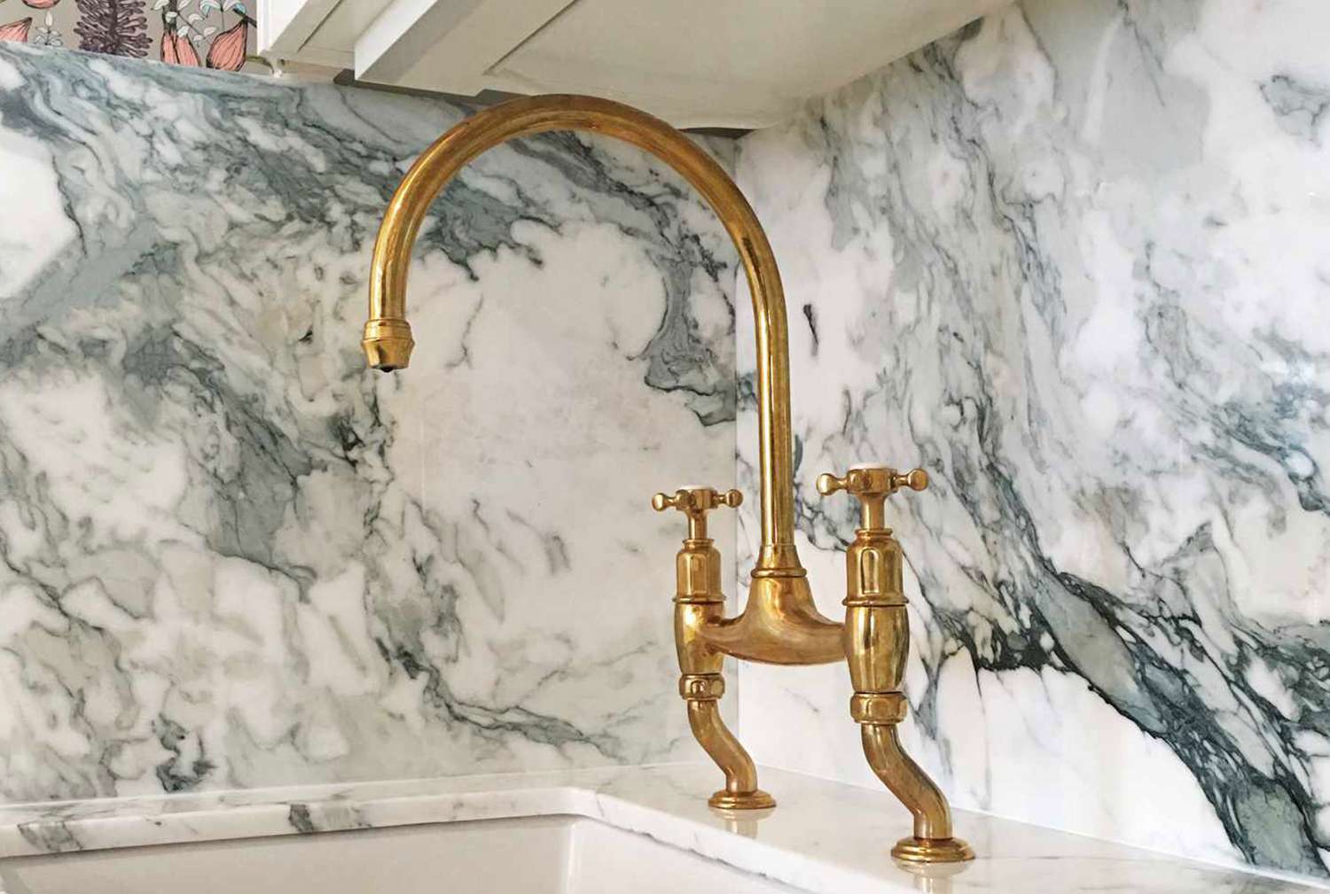 Gold Sink with Marble counter