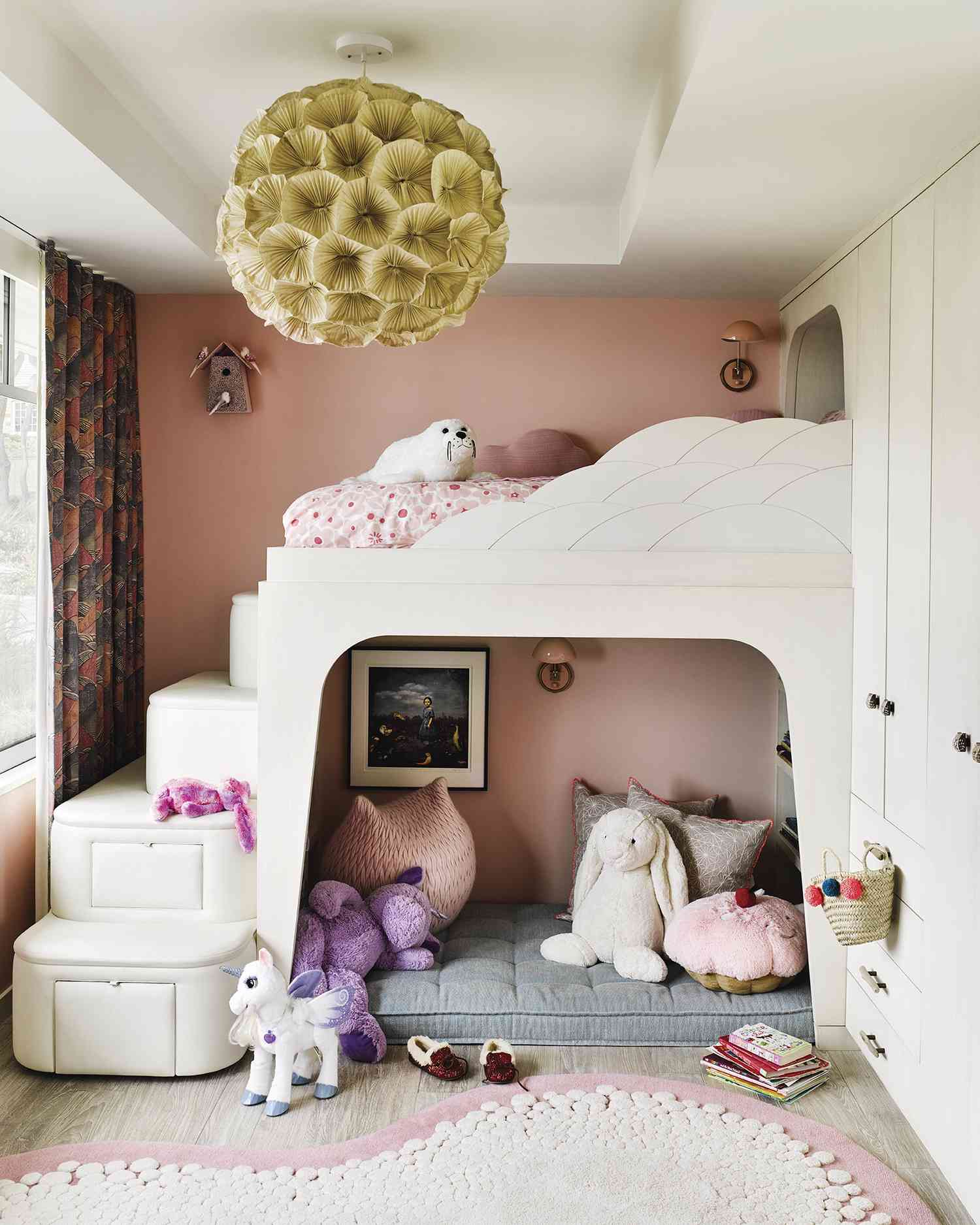 Jamie Bush + Co. girl's pink and white bedroom