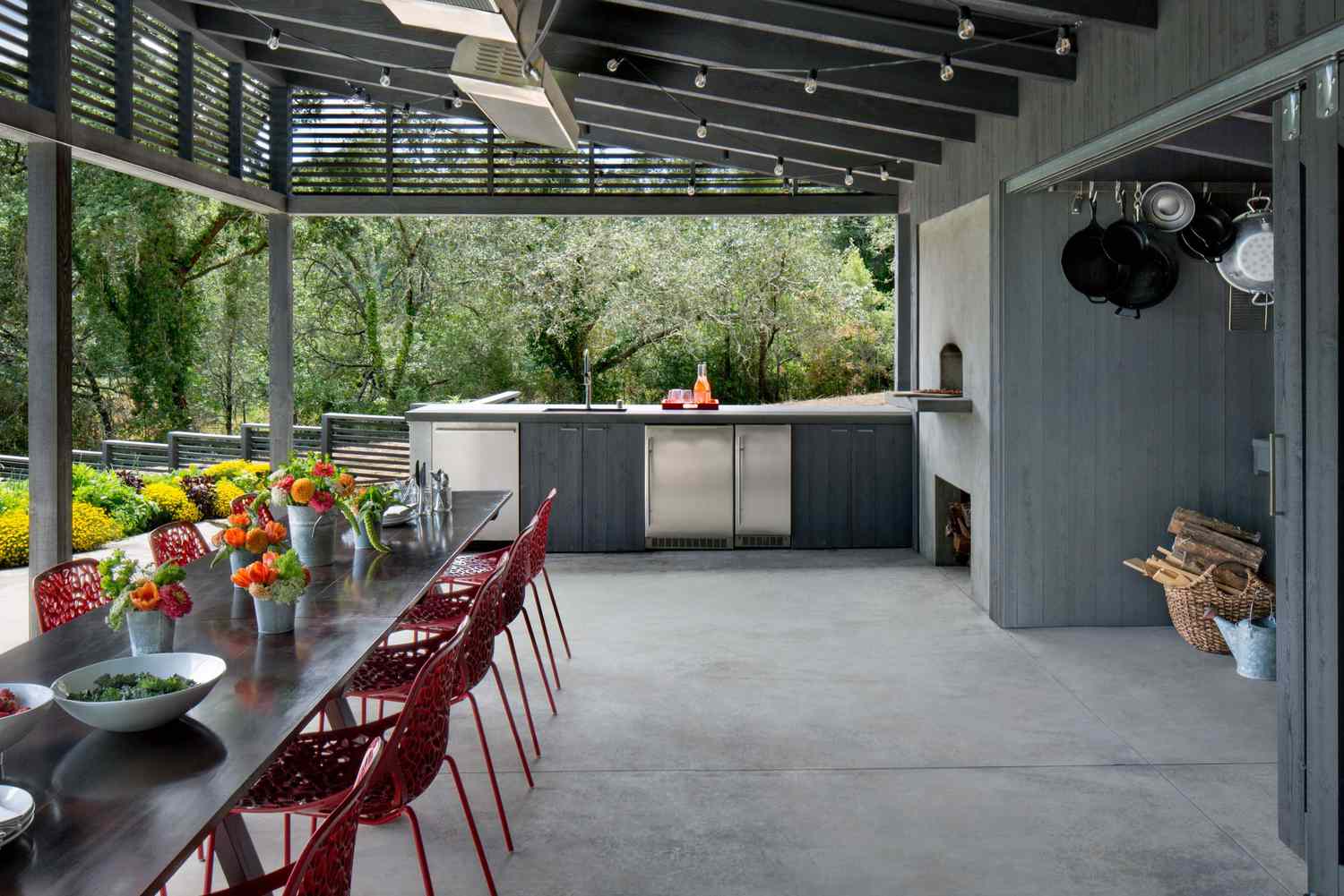 outdoor kitchen with storage space
